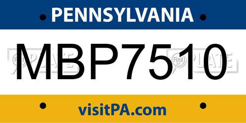 MBP7510 Pennsylvania License Plate