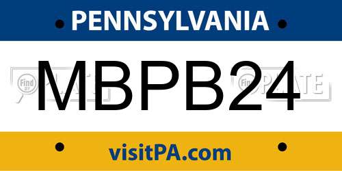 MBPB24 Pennsylvania License Plate