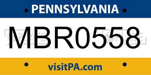 MBR0558 Pennsylvania License Plate