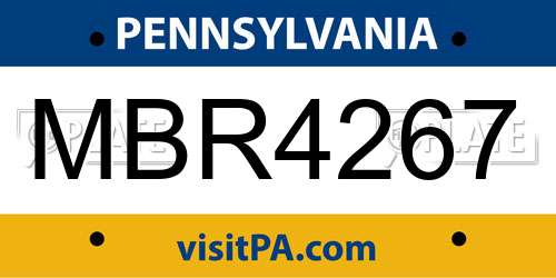 MBR4267 Pennsylvania License Plate