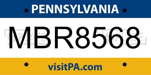 MBR8568 Pennsylvania License Plate