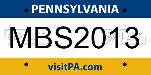 MBS2013 Pennsylvania License Plate