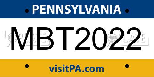 MBT2022 Pennsylvania License Plate