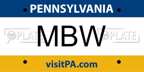 MBW Pennsylvania License Plate