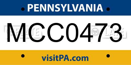 MCC0473 Pennsylvania License Plate