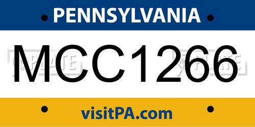 MCC1266 Pennsylvania License Plate
