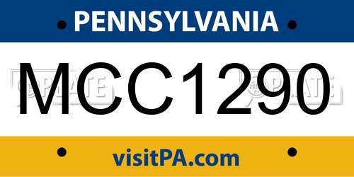 MCC1290 Pennsylvania License Plate