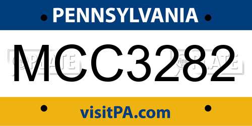 MCC3282 Pennsylvania License Plate