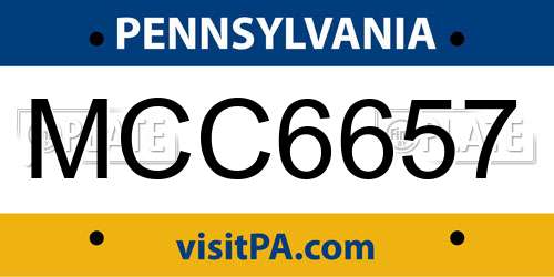 MCC6657 Pennsylvania License Plate