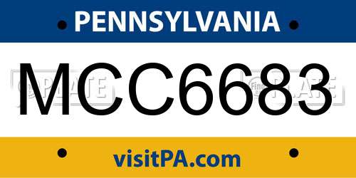 MCC6683 Pennsylvania License Plate