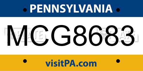 MCG8683 Pennsylvania License Plate