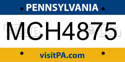 MCH4875 Pennsylvania License Plate