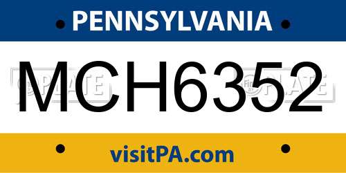 MCH6352 Pennsylvania License Plate