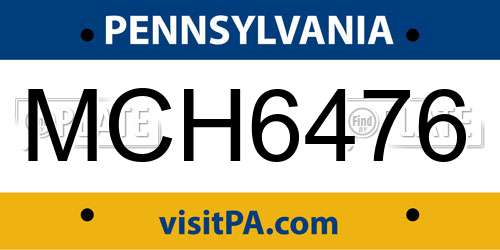 MCH6476 Pennsylvania License Plate