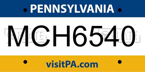 MCH6540 Pennsylvania License Plate