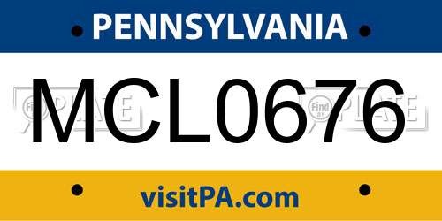 MCL0676 Pennsylvania License Plate