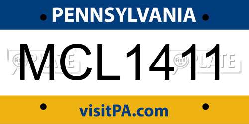 MCL1411 Pennsylvania License Plate