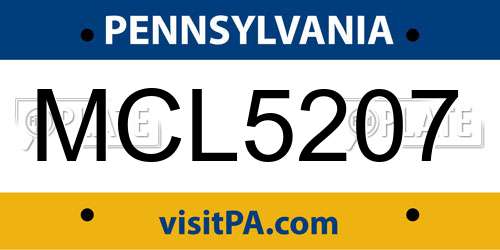 MCL5207 Pennsylvania License Plate
