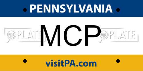 MCP Pennsylvania License Plate