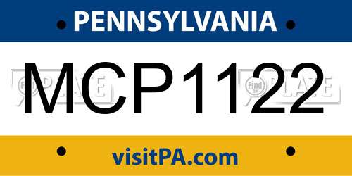 MCP1122 Pennsylvania License Plate