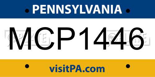 MCP1446 Pennsylvania License Plate
