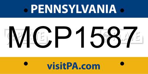 MCP1587 Pennsylvania License Plate