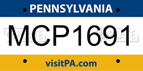 MCP1691 Pennsylvania License Plate