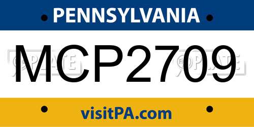 MCP2709 Pennsylvania License Plate