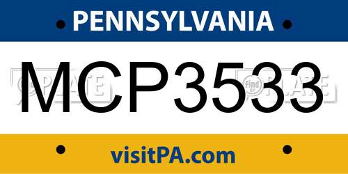 MCP3533 Pennsylvania License Plate