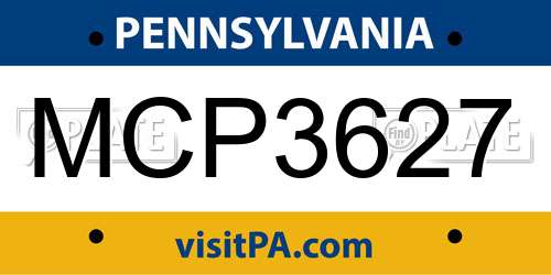 MCP3627 Pennsylvania License Plate