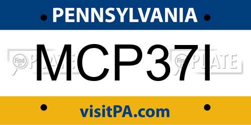 MCP37I Pennsylvania License Plate