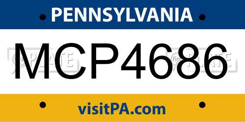 MCP4686 Pennsylvania License Plate