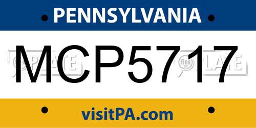 MCP5717 Pennsylvania License Plate