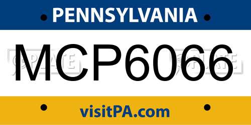MCP6066 Pennsylvania License Plate