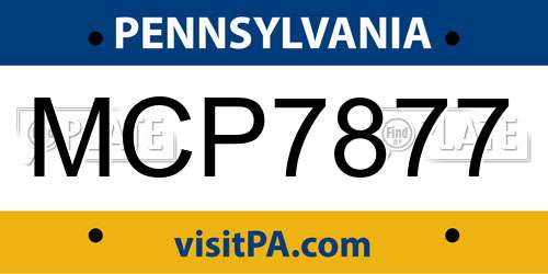 MCP7877 Pennsylvania License Plate