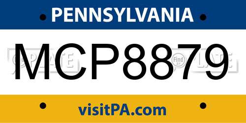 MCP8879 Pennsylvania License Plate
