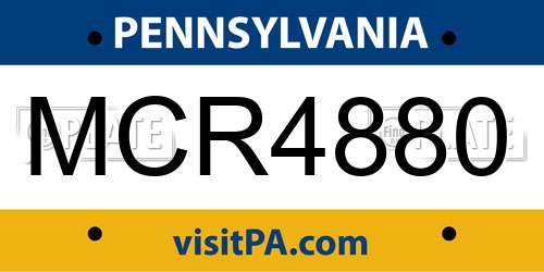 MCR4880 Pennsylvania License Plate