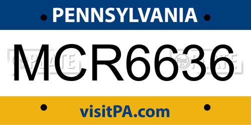 MCR6636 Pennsylvania License Plate