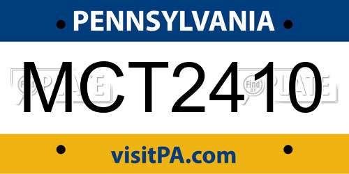 MCT2410 Pennsylvania License Plate