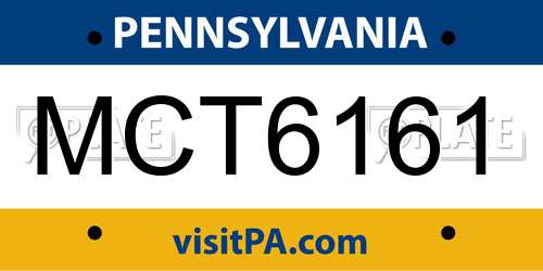 MCT6161 Pennsylvania License Plate