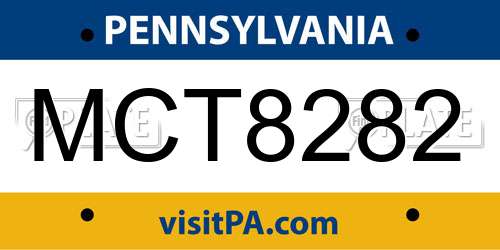 MCT8282 Pennsylvania License Plate