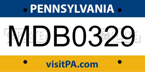 MDB0329 Pennsylvania License Plate