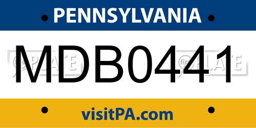 MDB0441 Pennsylvania License Plate