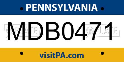 MDB0471 Pennsylvania License Plate