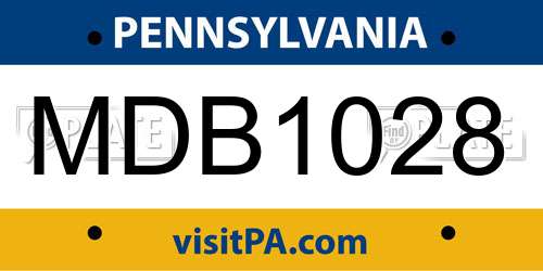 MDB1028 Pennsylvania License Plate