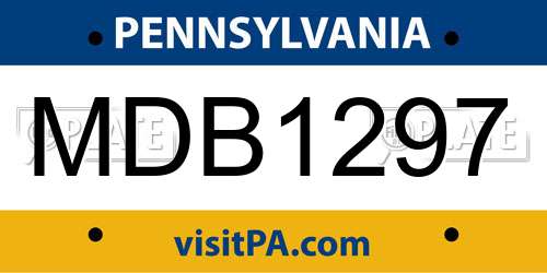 MDB1297 Pennsylvania License Plate