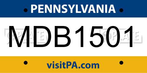 MDB1501 Pennsylvania License Plate