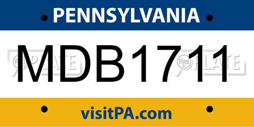 MDB1711 Pennsylvania License Plate