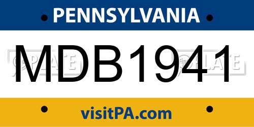 MDB1941 Pennsylvania License Plate