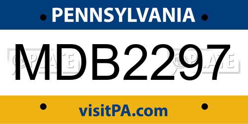 MDB2297 Pennsylvania License Plate